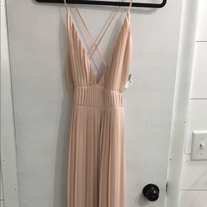 Blush pink pleated chiffon Dress